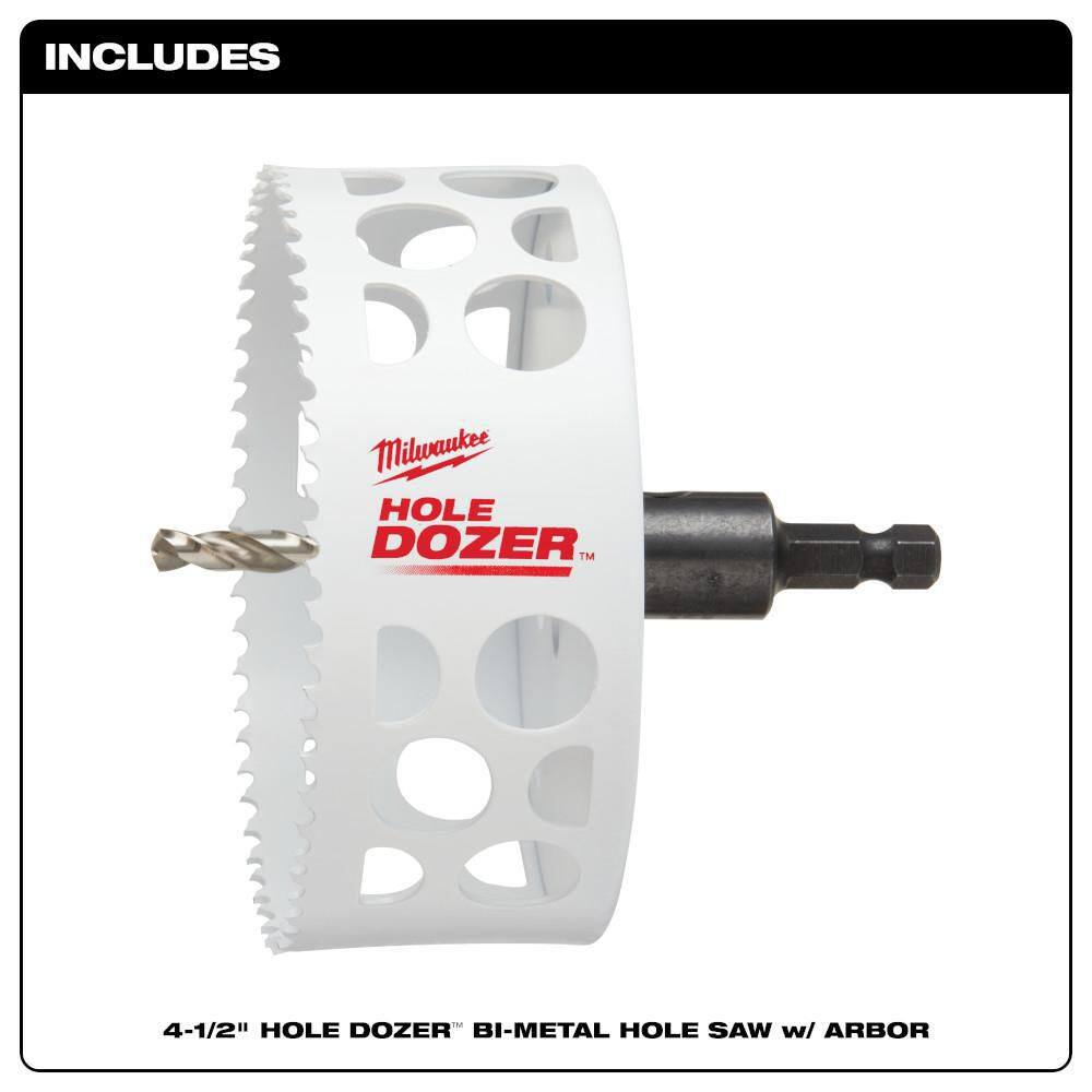 MW 4-12 in. HOLE DOZER Bi-Metal Hole Saw with 38 in. Arbor and Pilot Bit 49-56-9689