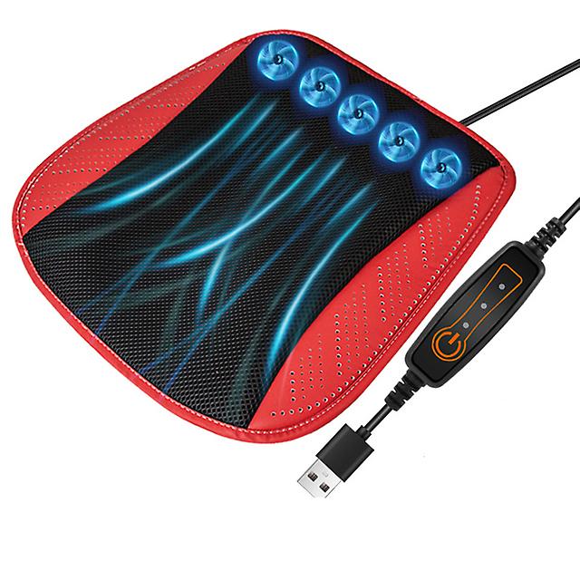 Car Summer Cool Ice Silk Seat Cushion With Usb Fan Blowing Cool Summer Ventilation Cushion Seat Cushion Car Seat Cooling Pad