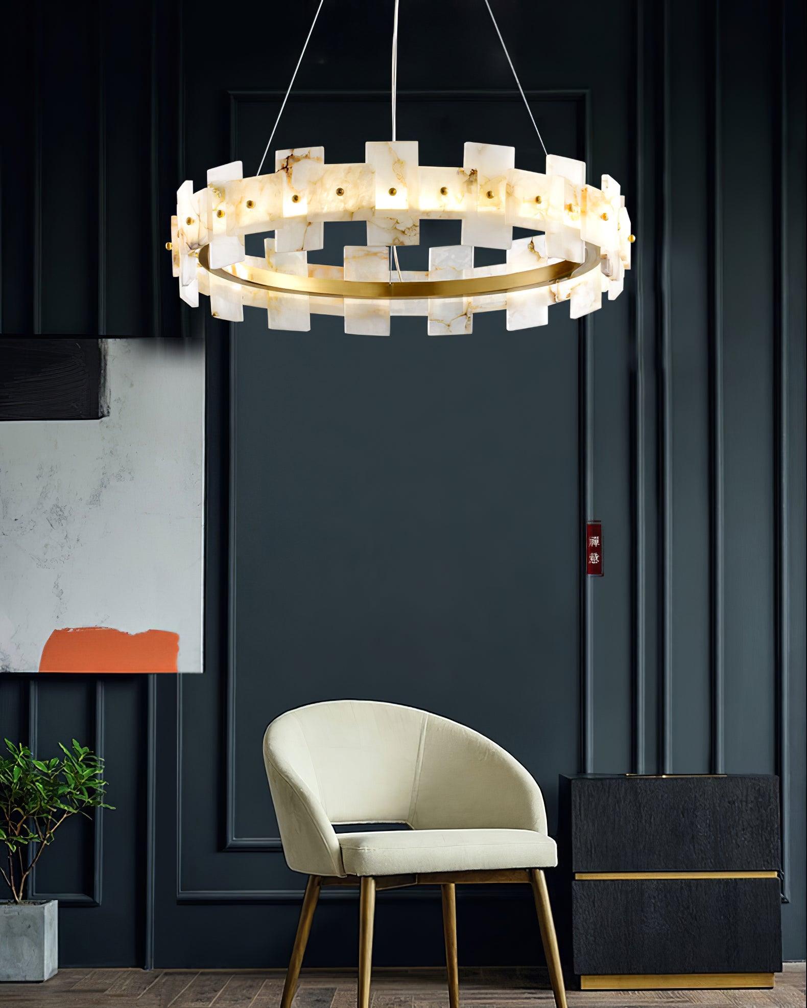 Alabaster Halo Chandelier