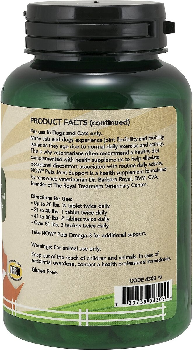 NOW Pets Joint Support Dog and Cat Supplement