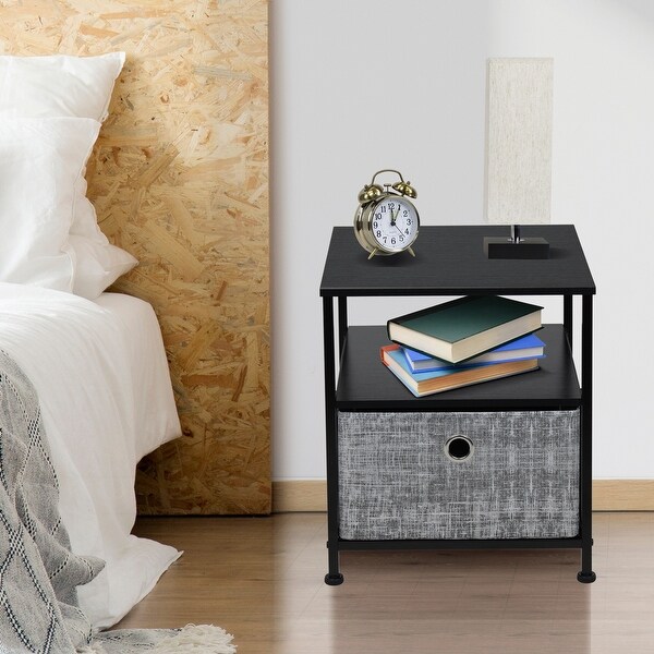 Nightstand 1-Drawer Shelf Storage - Bedside Furniture End Table Chest - - 30821853