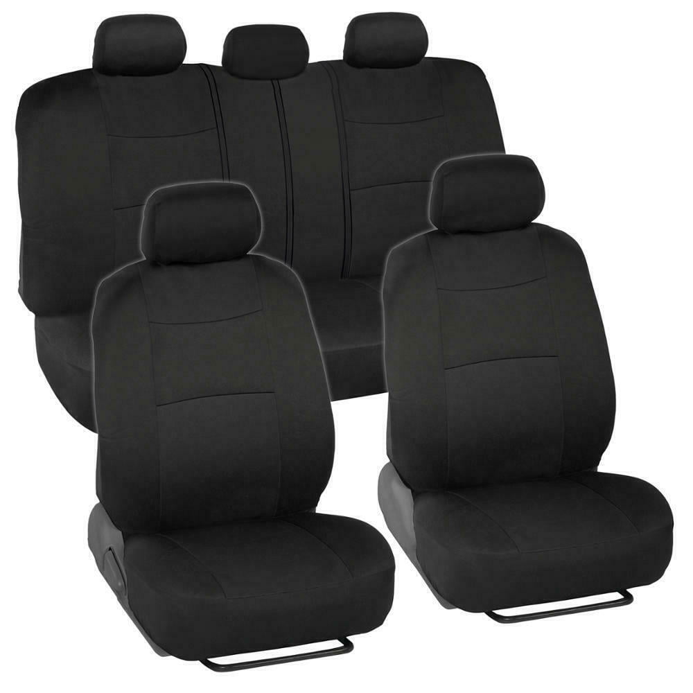 Car Seat Covers Full Set， Includes Front Seat Covers and Rear Bench Seat Cover for Cars Trucks SUV， Automotive Interior Car Accessories