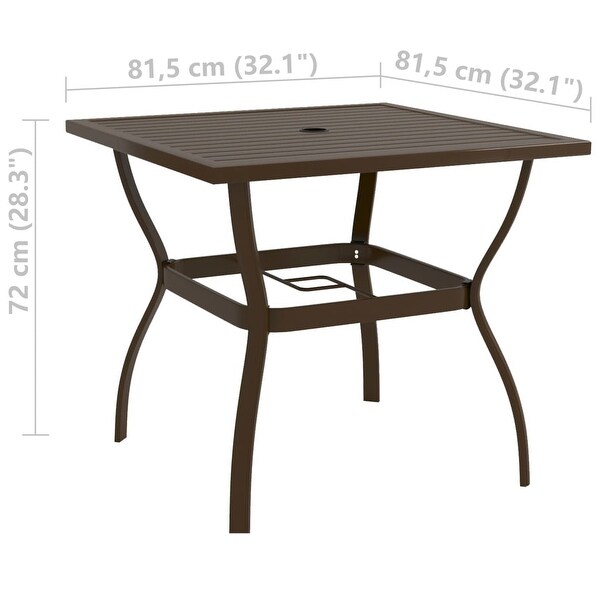 vidaXL Patio Table Brown 32.1