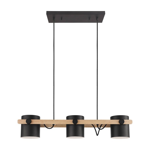 3 light Hornwood Kitchen Island Pendant With Metal Shade Black white Eglo