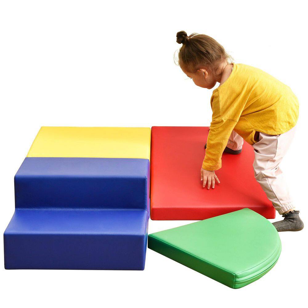 TIRAMISUBEST 4-Piece Toddlers' Multi-Color Soft Foam Playset for Climb and Crawl TXXY296663AAL