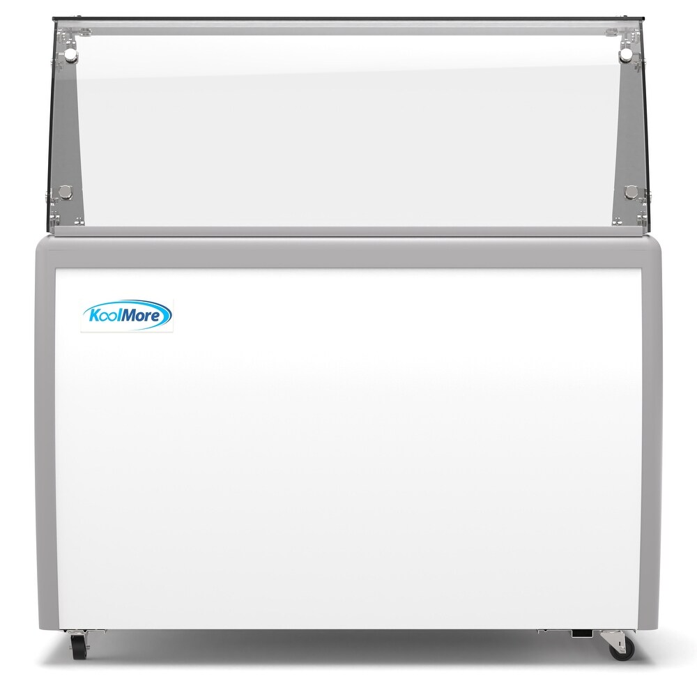 KoolMore 50 in. 8 Tub Ice Cream Dipping Cabinet Display Freezer with Sneeze Guard 13 cu. ft.