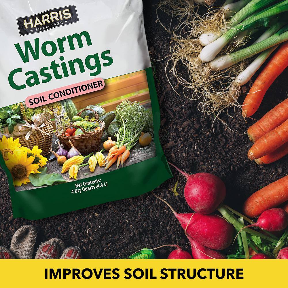 Harris 4 Qt. Worm Castings Premium Soil Conditioner (4-Pack) 4WORM-4