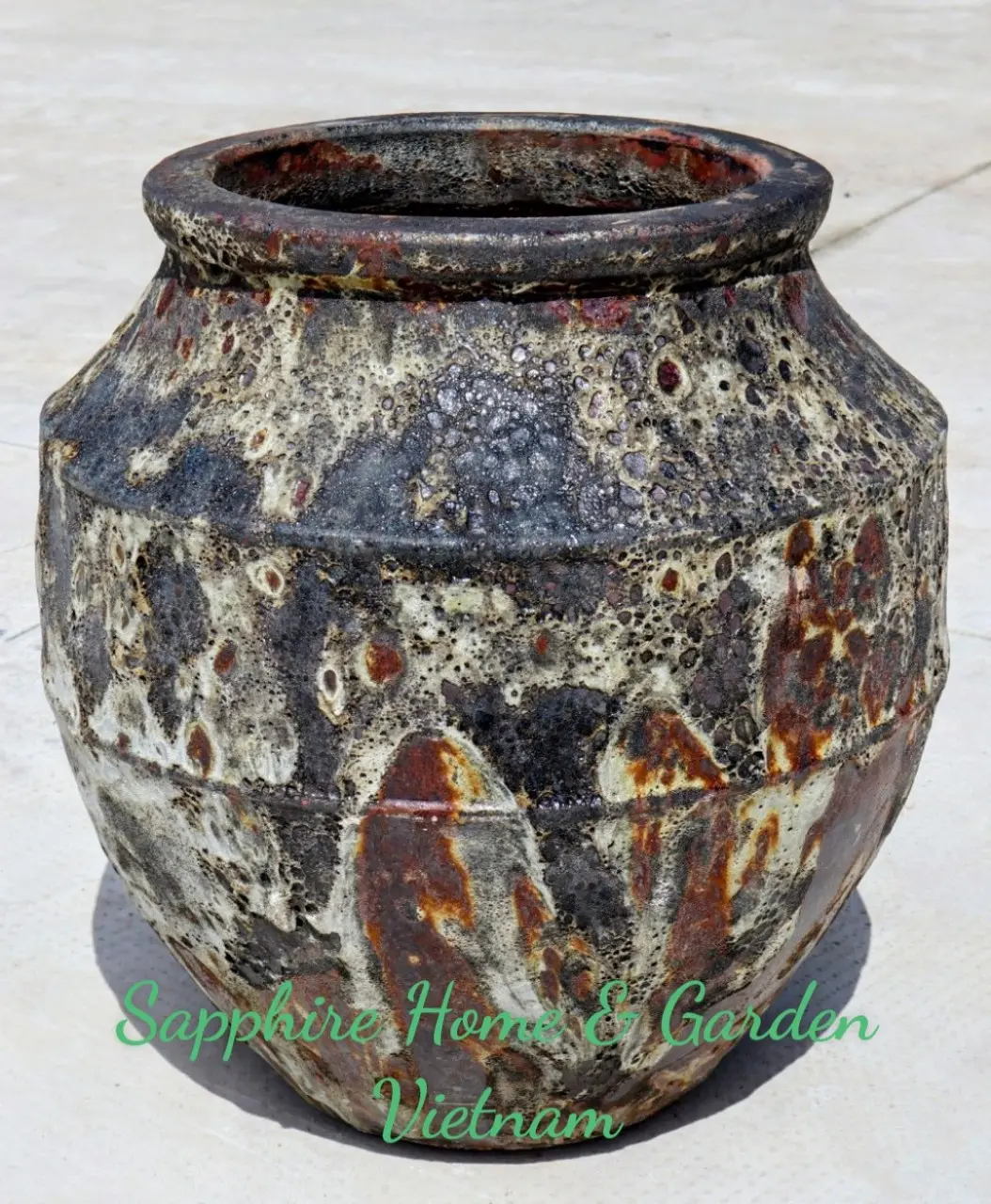 Best seller outdoor glazed ceramic clay flower pot garden pot big pottery pot for plants Rustic Ceramic garden pottery