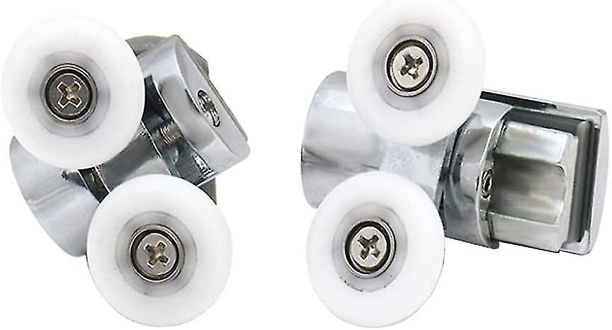 2 Pieces Double Rollers - For Sliding Shower Door， 2 Wheels 23mm Diameter Shower Roller 23mm 2 Pieces Up And Down Rollers