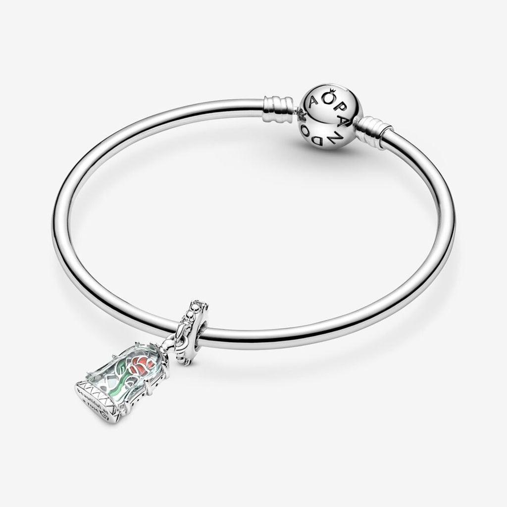 PANDORA  Disney Beauty and the Beast Enchanted Rose Dangle Charm