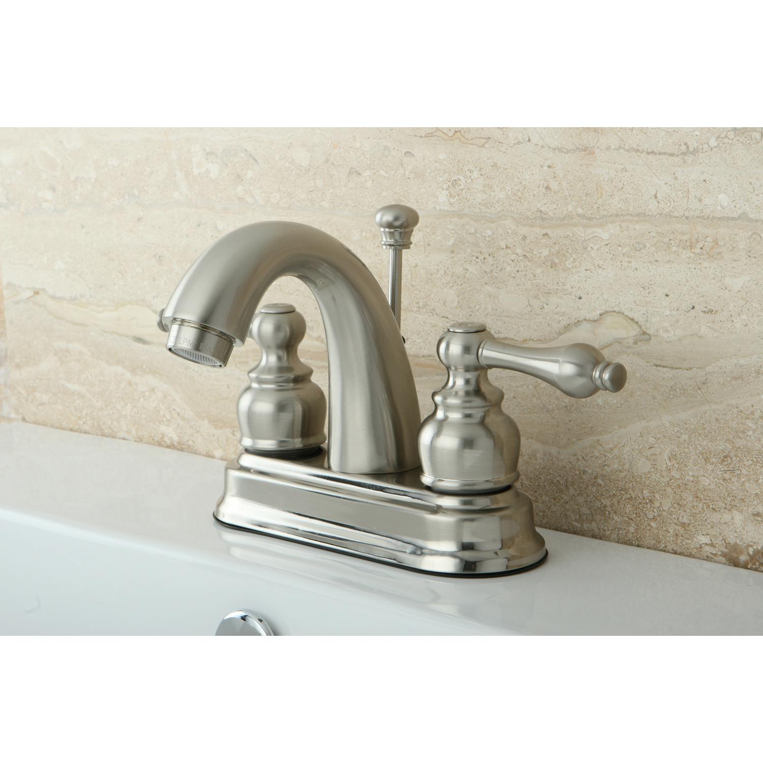 Kingston Brass KB5618AL 4-Inch Centerset Lavatory Faucet， Brushed Nickel