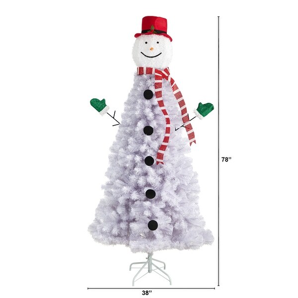 6.5' Snowman Artificial Christmas Tree with 804 Bendable Branches