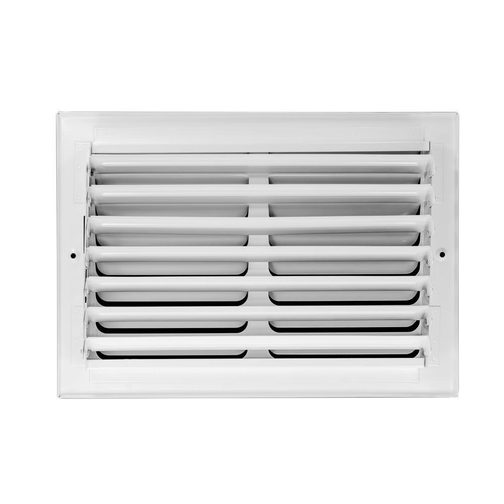 Venti Air 14 in. W x 8 in. H Steel for Ceiling or Sidewall White One Way Curve Blade Register H1C1408