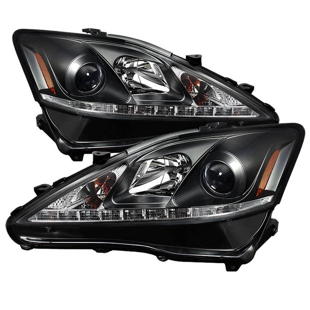 Spyder Auto Lexus IS 250350 2006-2010 Projector Headlights - DRL - Black 5080059