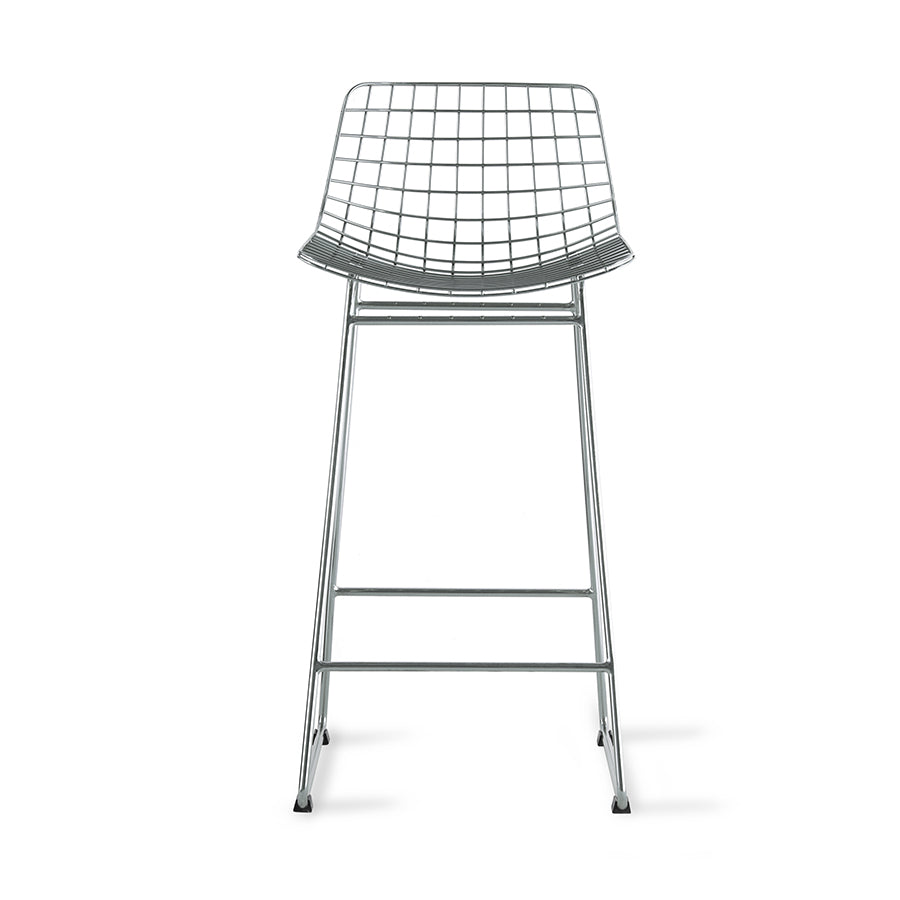 Metal wire bar/counter stool - chrome