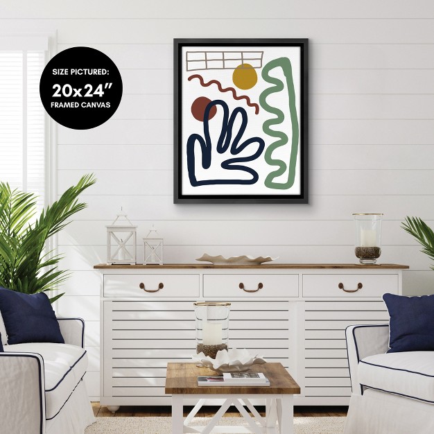 Americanflat Abstract Garden By Miho Art Studio Floating Canvas Frame Modern Wall Art Decor