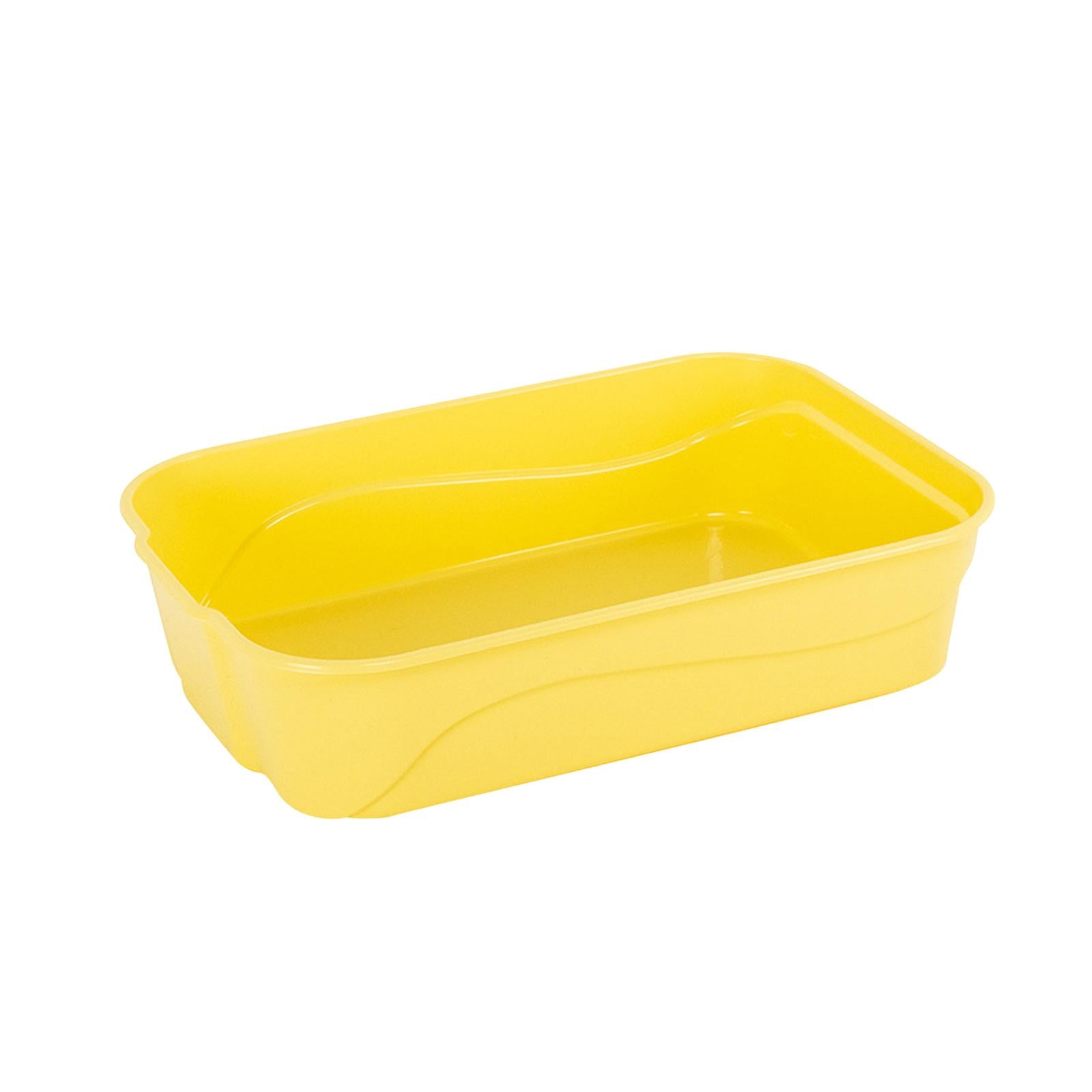 Cat Litter Box High Side Sifting Litter Box Open Litter Box Prevent Sand Leakage Kitten Potty  Tray for Kitty Rabbit Yellow