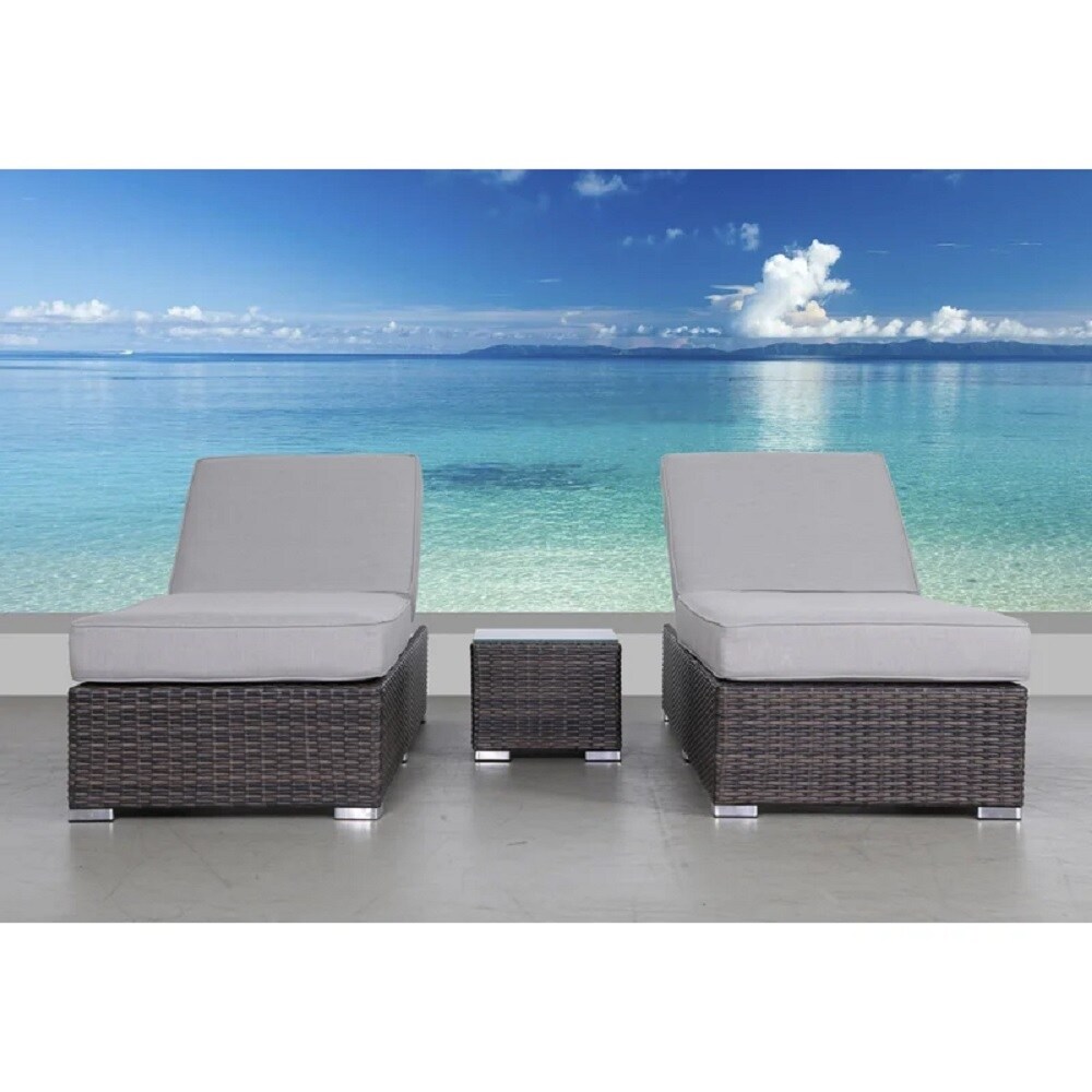 LSI 3 Piece Long Reclining Single Chaise with Cushions