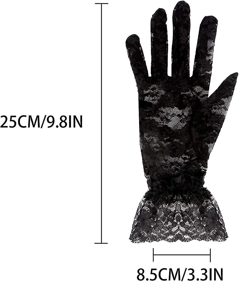 3 Colors Ladies Lace Gloves Short Gloves Courtesy Summer Gloves For Women Wedding Opera