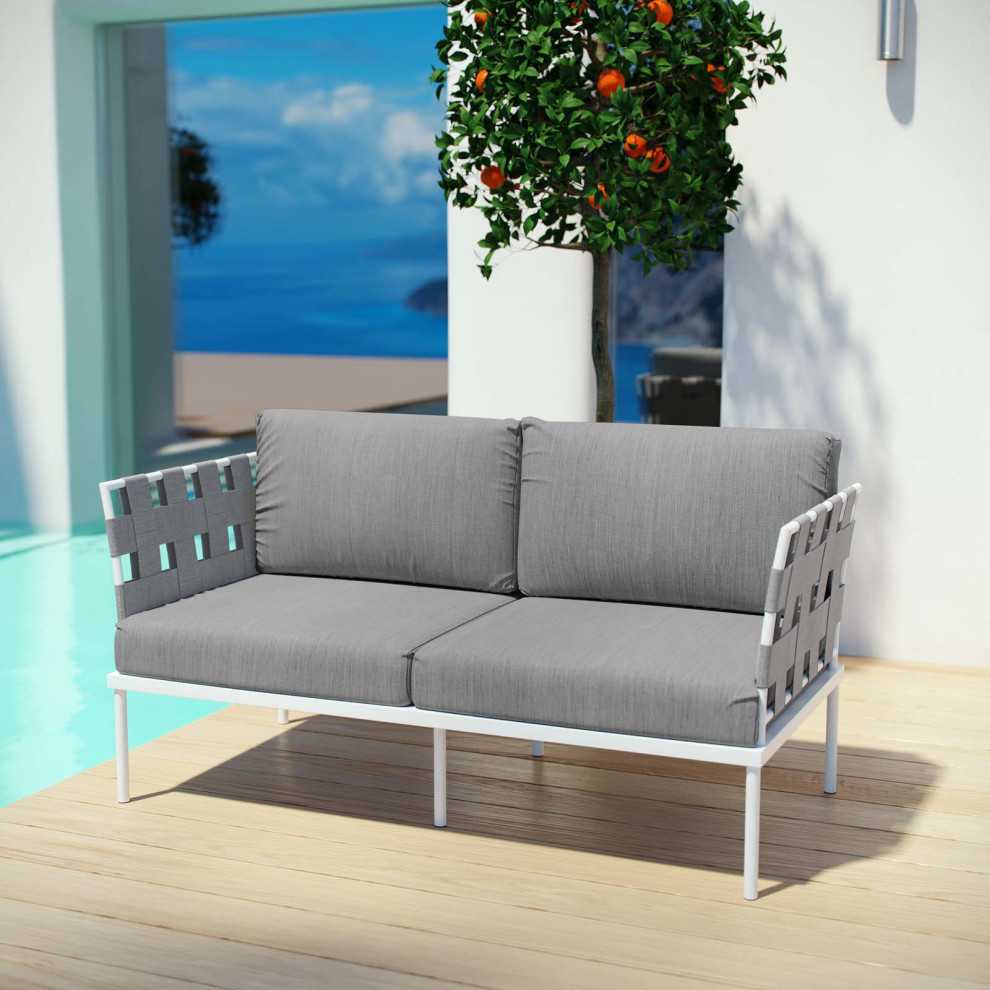 Bakewell Outdoor Loveseat   Contemporary   Outdoor Loveseats   by HedgeApple  Houzz