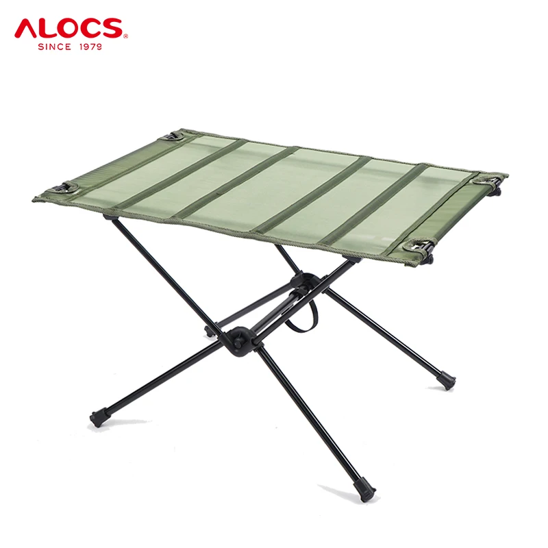 Alocs Custom Logo Portable Outdoor Adjustable Mesh Table Multifunctional Ultralight Picnic Beach Folding Camping Table