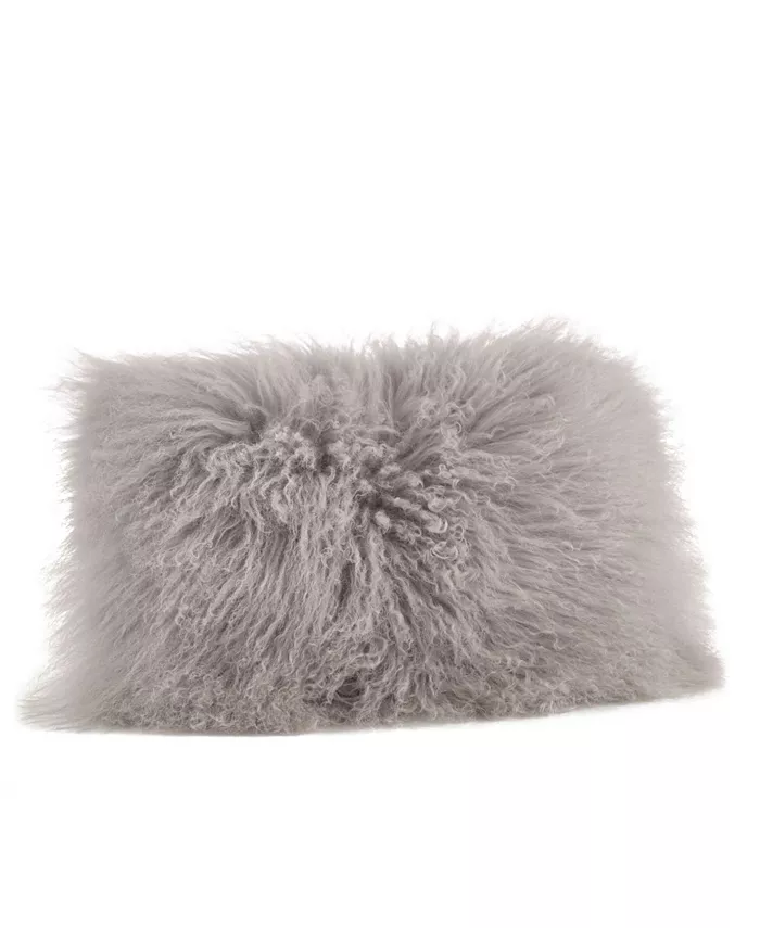 Saro Lifestyle Mongolian Wool Lamb Fur Decorative Pillow， 12