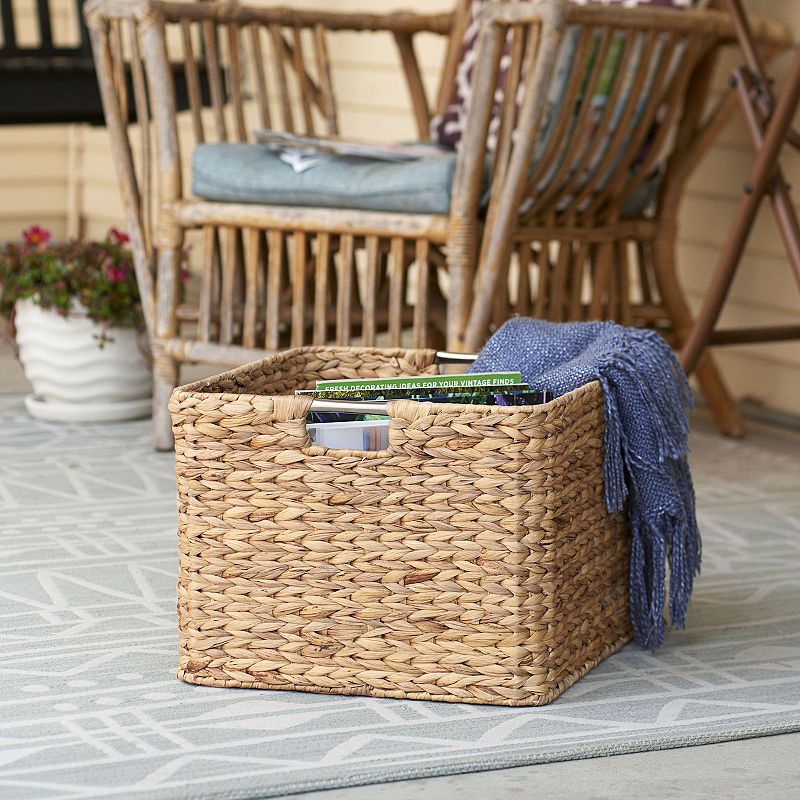 Household Essentials Square Hyacinth Wicker Basket