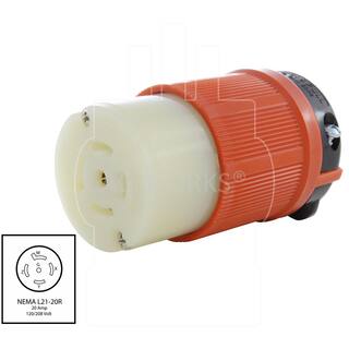 AC WORKS NEMA 20 Amp 3-Phase 120208-Volt 3PY 5-Wire Locking Female Connector with UL C-UL Approval ASL2120R