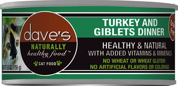 Dave's Pet Food Naturally Healthy Grain-Free Turkey and Giblets Dinner Canned Cat Food