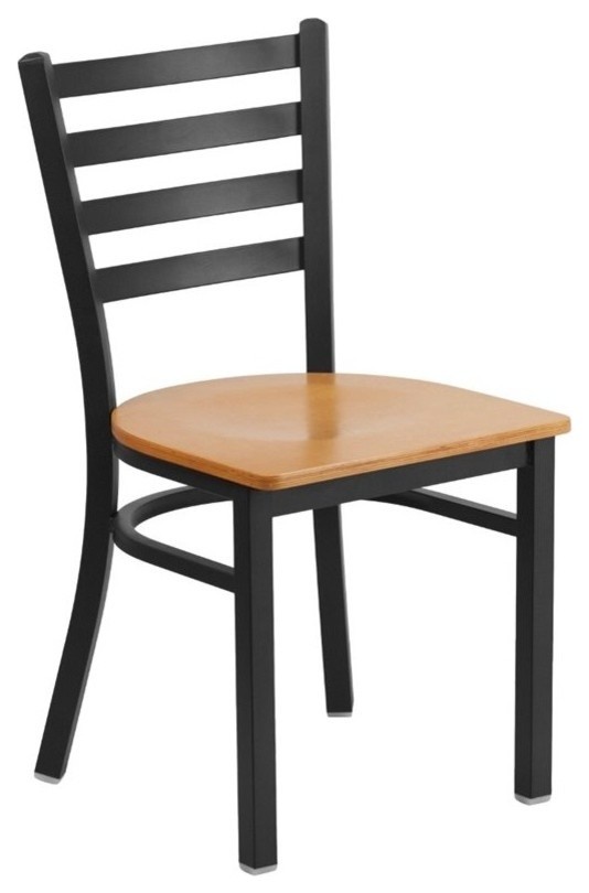 Bowery Hill Restaurant Dining Chair in Black and Natural   Transitional   Dining Chairs   by Homesquare  Houzz