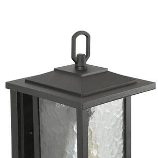 LNC Modern Black Outdoor Wall Sconce Farmhouse Lantern Coach Light with Waterglass Shade 1-Light Porch Patio Deck Lighting ZMI7N2HD13501F6