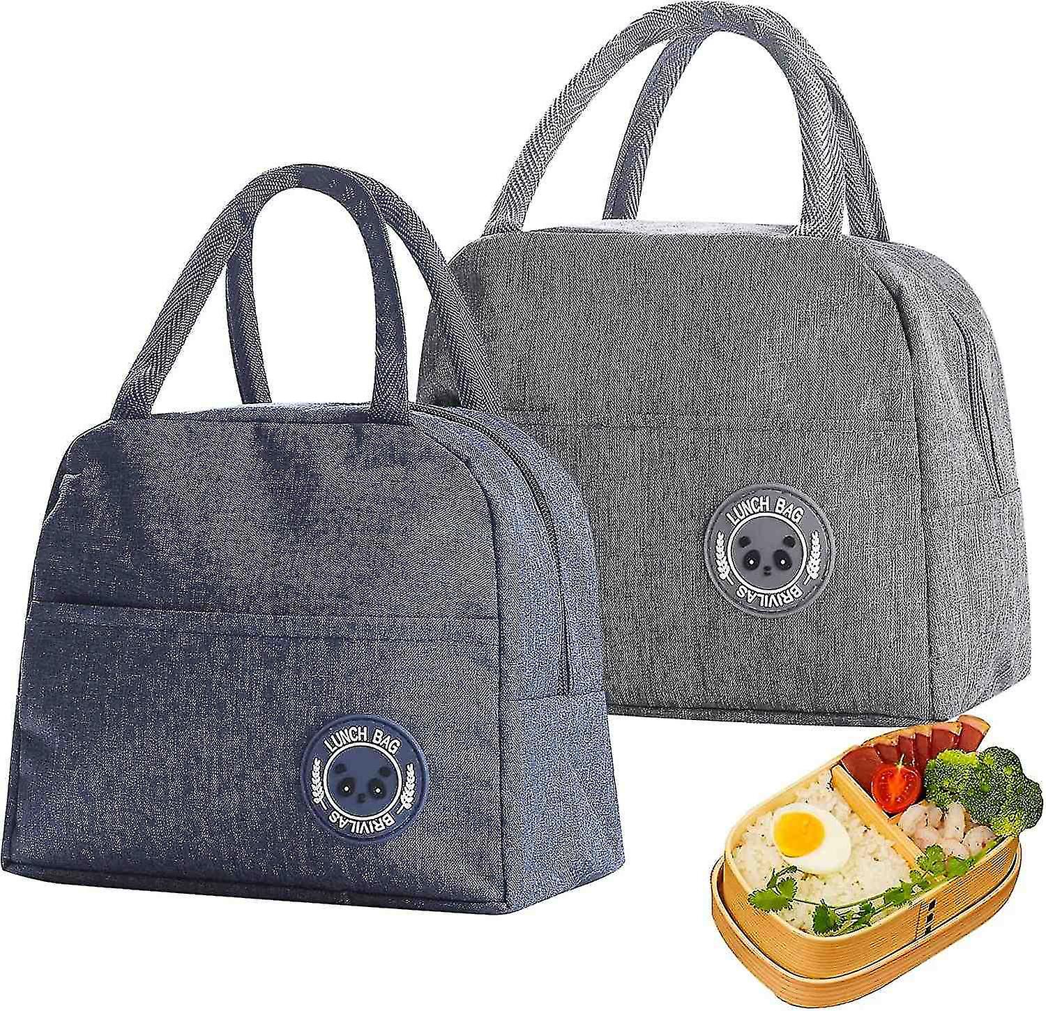 2 Pcs 6 L Insulated Lunch Bags， Thermal Picnic Bags， Foldable Cool Bags， Portable Lunch Box