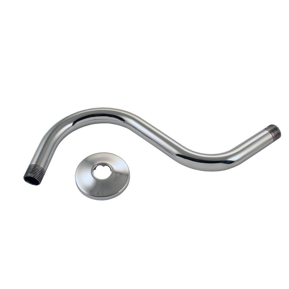 Westbrass 8 in. S-Shaped Shower Arm Polished Chrome D303-81-26