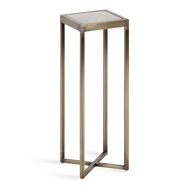 Kate And Laurel Jaspur Square Metal Drink Table 7x7x21 Gold