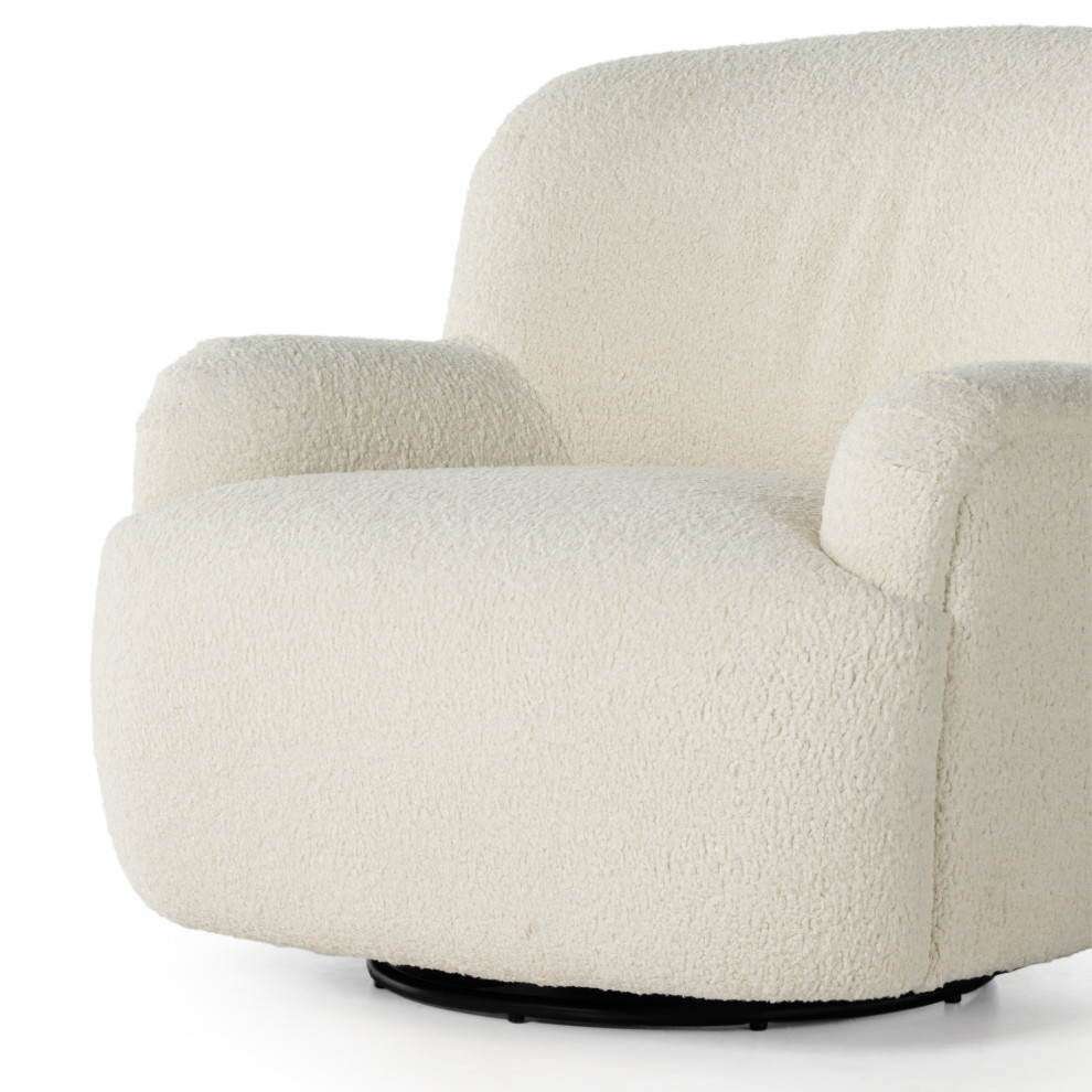 Kadon Swivel Chair  Sheepskin Natural   Transitional   Armchairs And Accent Chairs   by Four Hands  Houzz