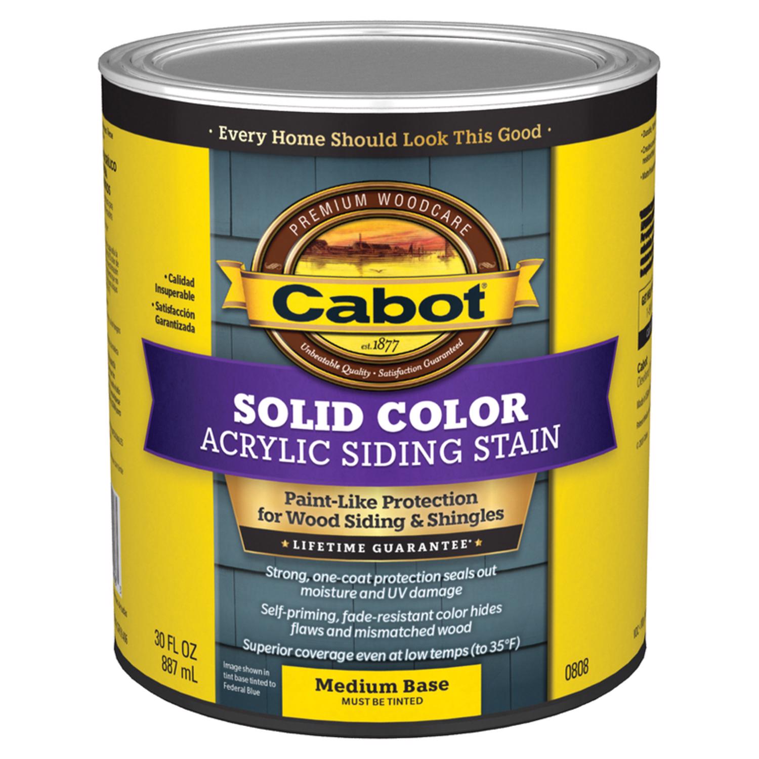 Cabot Solid Color Acrylic Siding Solid Tintable Medium Base Acrylic Siding Stain 1 qt