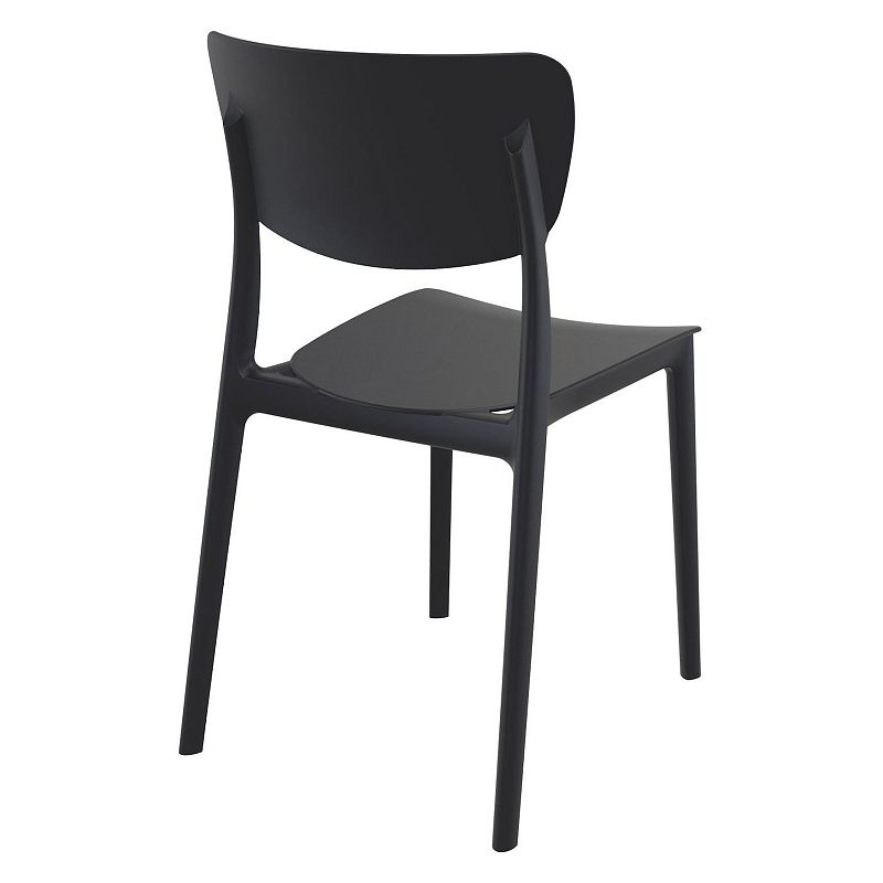 33 Black Solid Stackable Patio Dining Chair