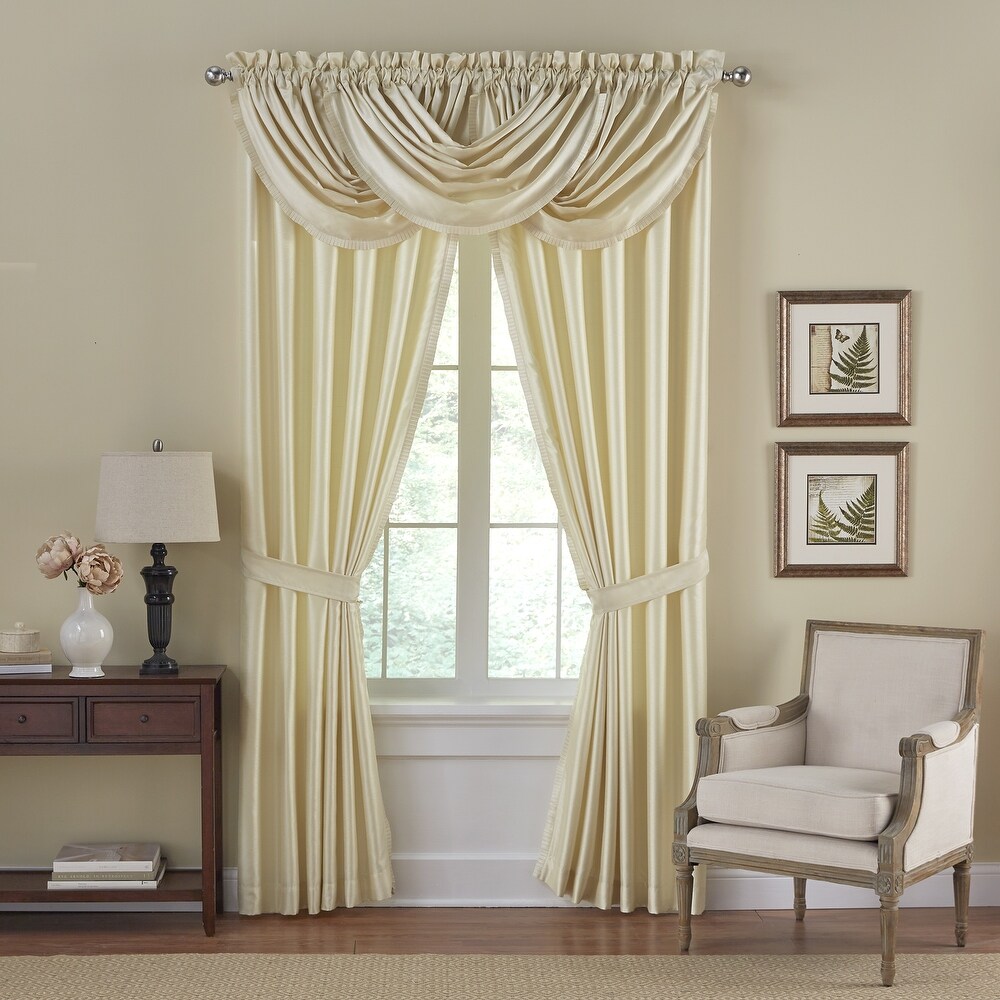 Elrene Versailles Faux Silk Waterfall Window Valance   52\