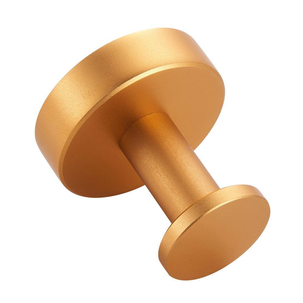 Zalerock Round 4-Piece Wall-Mounted Bathroom Robe Hook and Towel Hook with hidden mounting base in Gold YJ2004-4