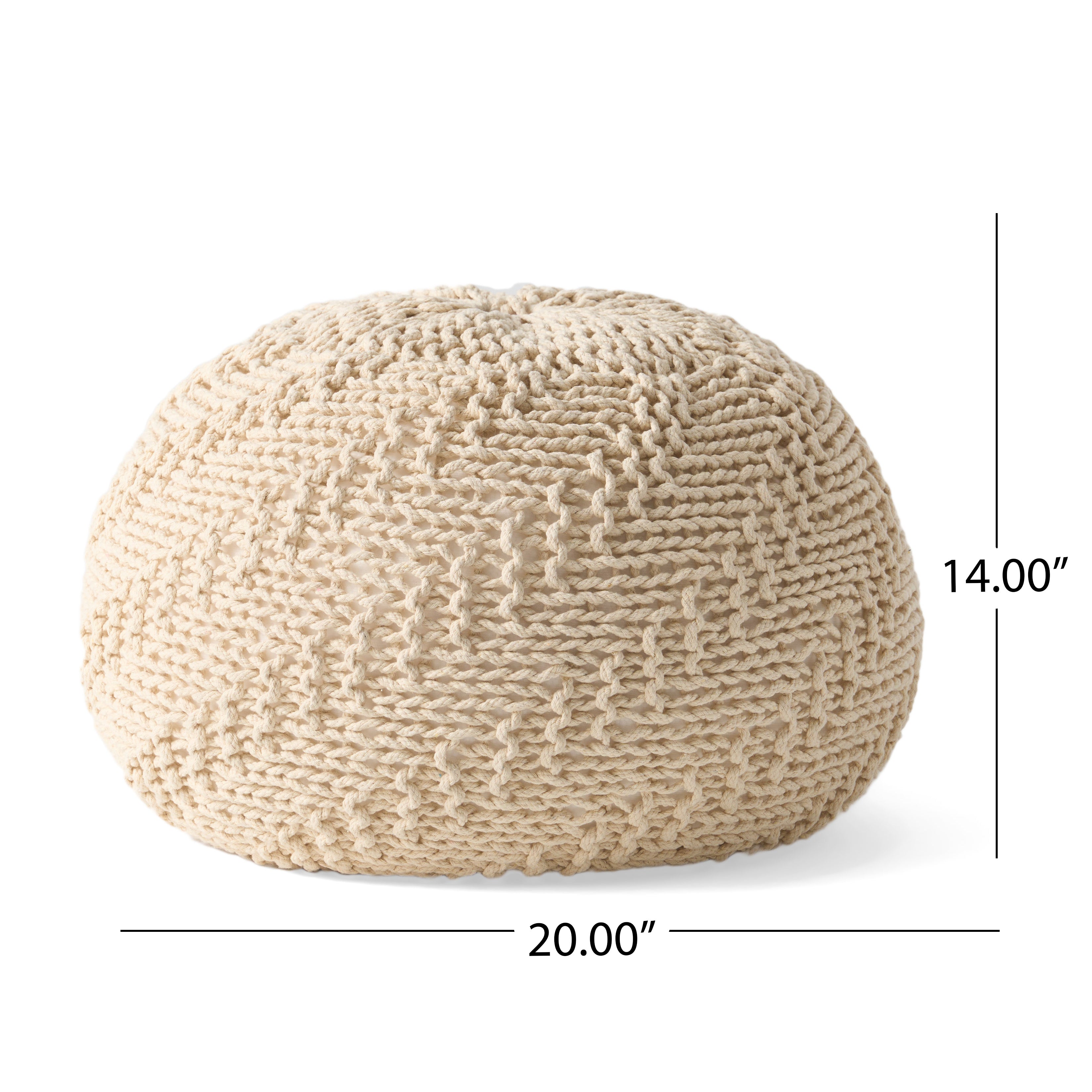 Flovilla Modern Knitted Round Pouf