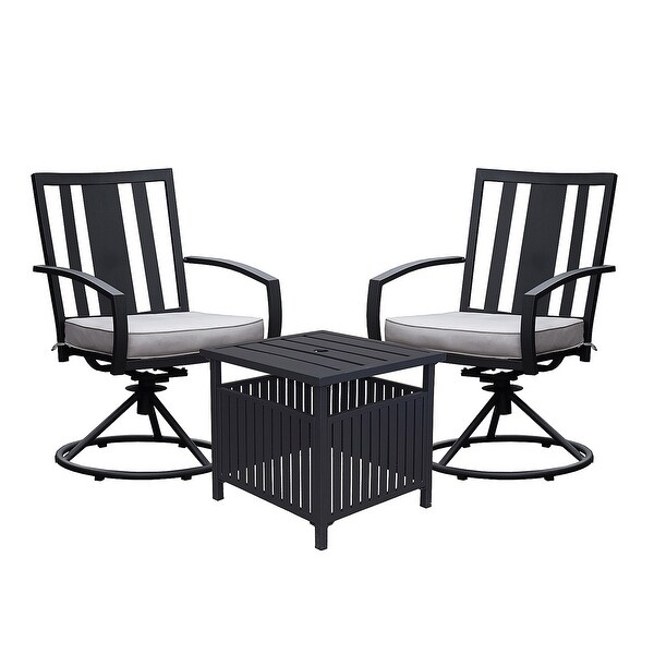 Black Coffee Table Patio Dining Table with Umbrella Hole