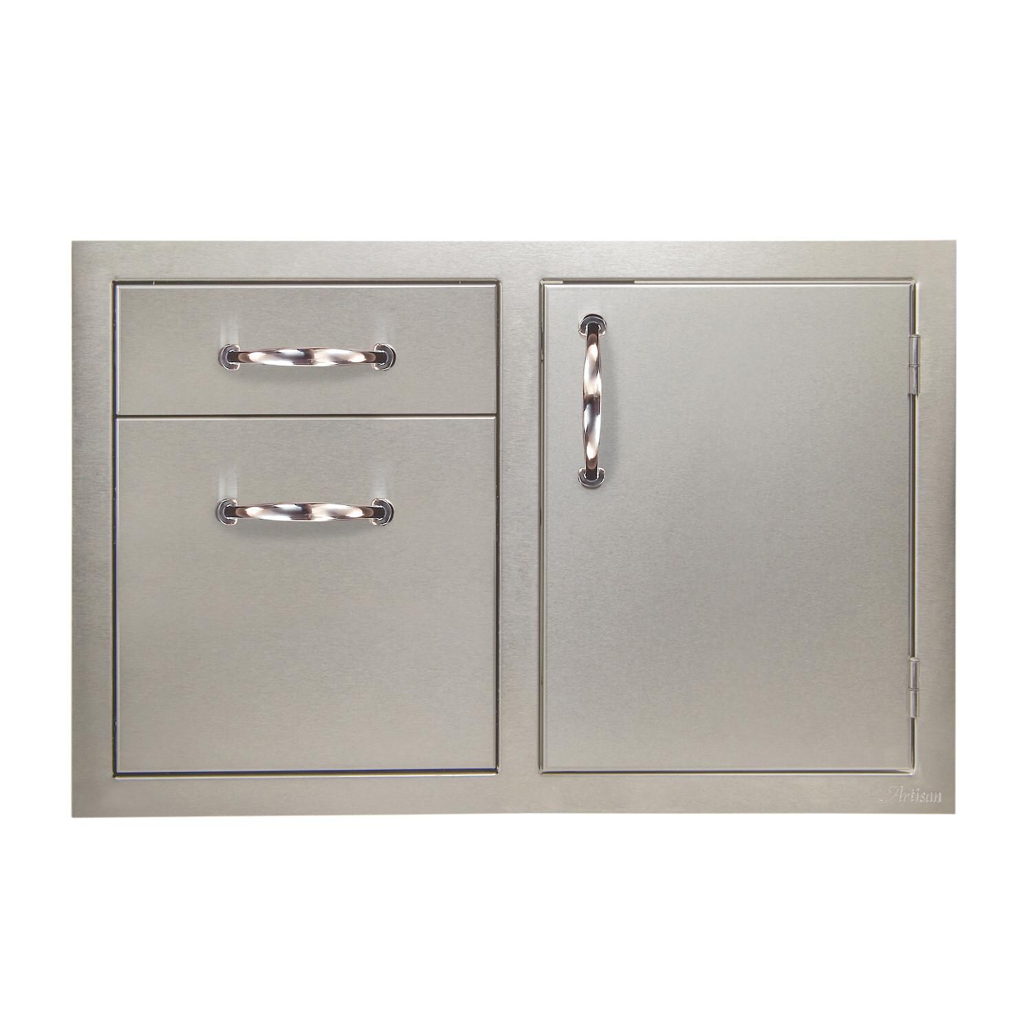 Artisan 32-Inch Soft-Close Right Hinge Door and Double Drawer Combo