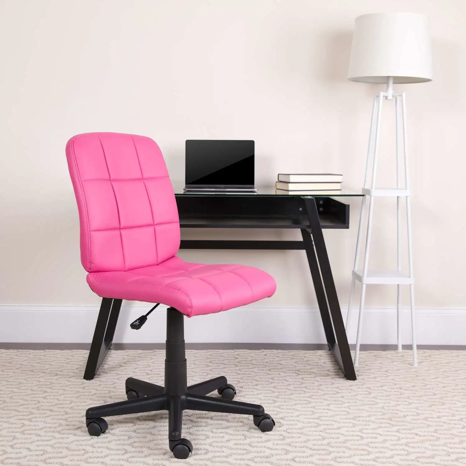 Pink Vinyl Office Chair