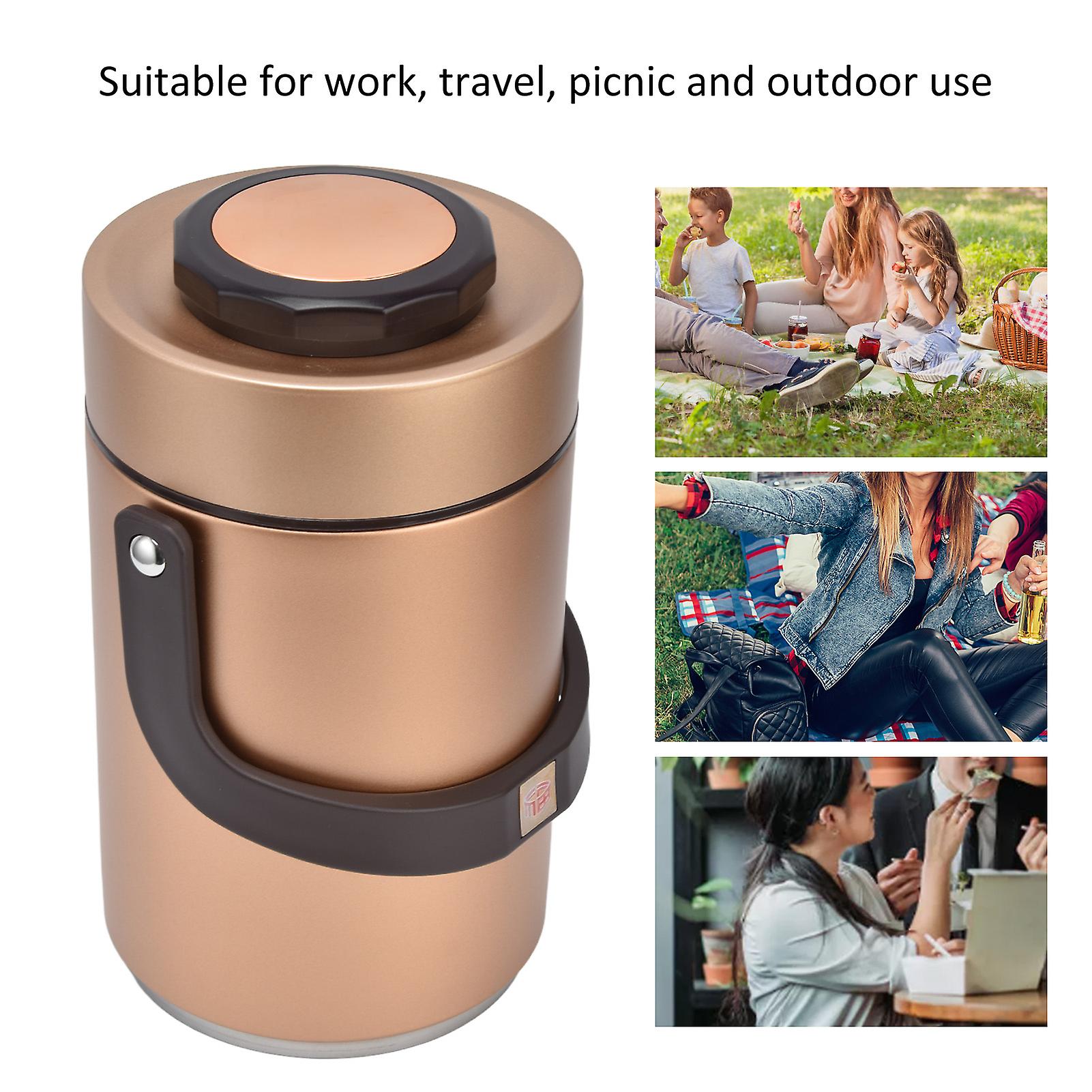 Insulated Lunch Containers， 304 Stainless Steel Insulated Food Jar Material Double Vacuum Interior 2300ml Capacity Insulated Lunch Box For Home[gold]