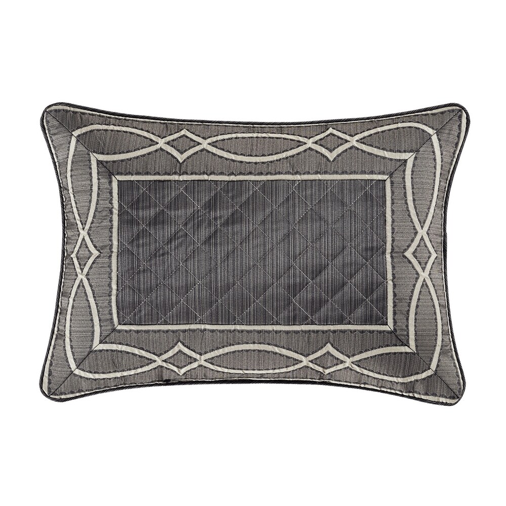 J. Queen New York Deco Charcoal Boudoir Decorative Throw Pillow