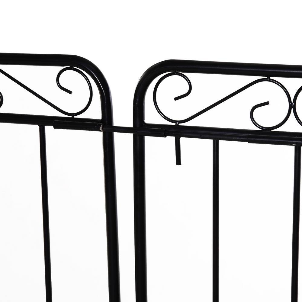 Outsunny 85 in. Decorative Garden Trellis with 2 Latched Swinging Doors Built for Climbing Vines Gardens Weddings and Ect 844-255