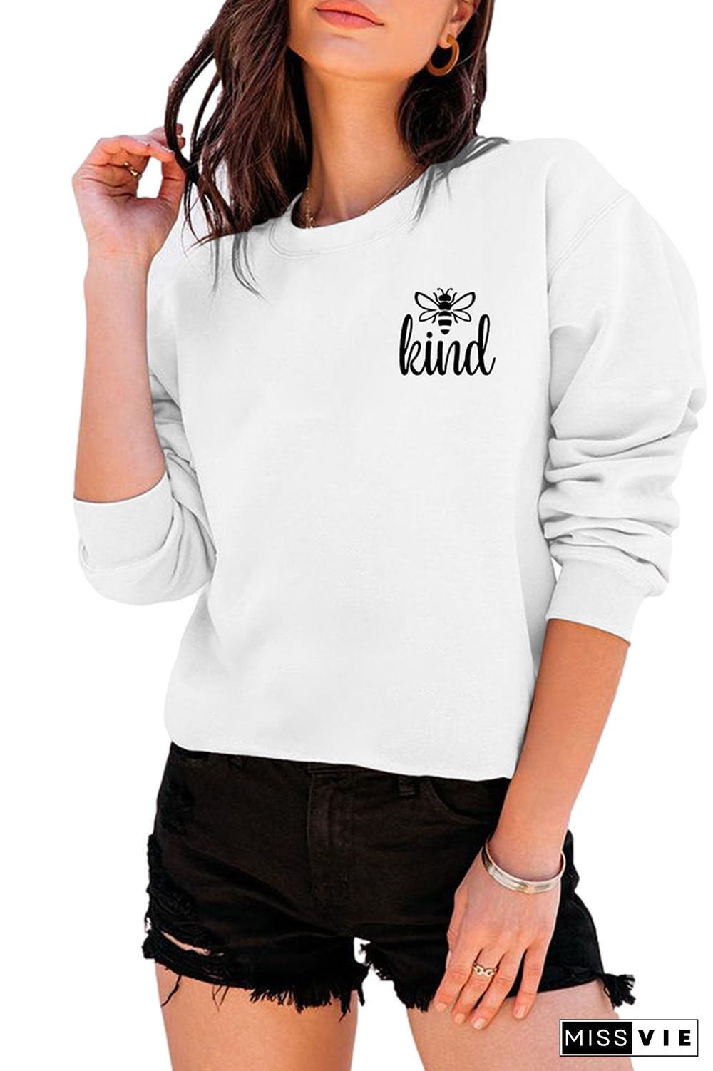 Bee Kind,Kindness,Be Kind Long Sleeve Sweatshirts Women Wholesale