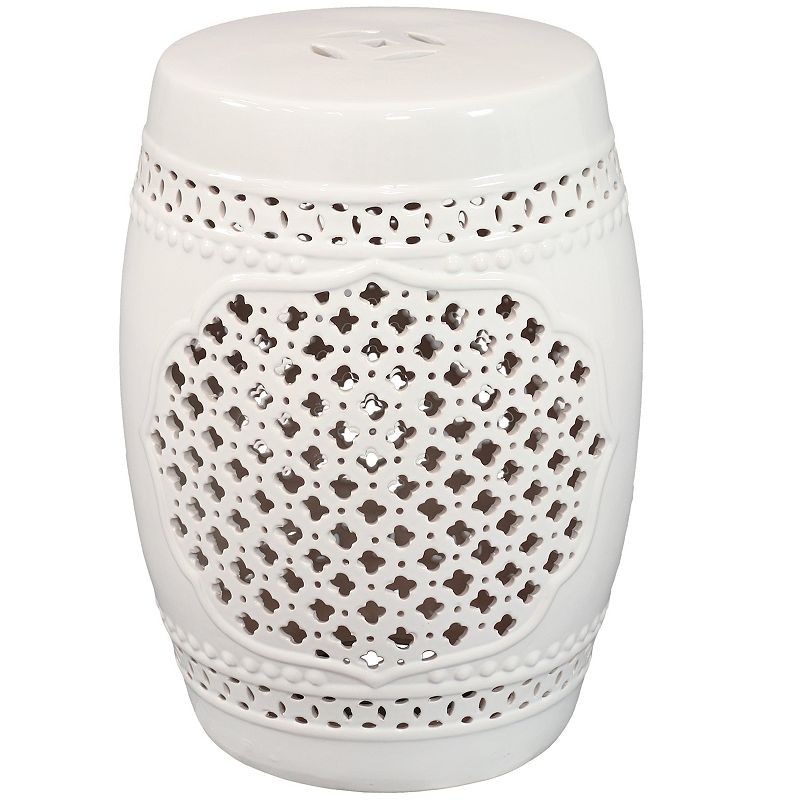 Sunnydaze 17.75 Marrakesh Lattice Ceramic Garden Stool