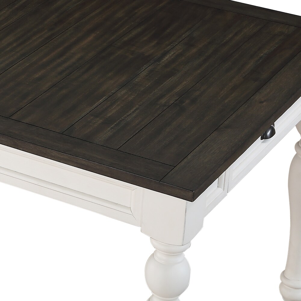 Jillian Farmhouse Two Tone Counter Table by Greyson Living   Two tone soft white and dark Oak