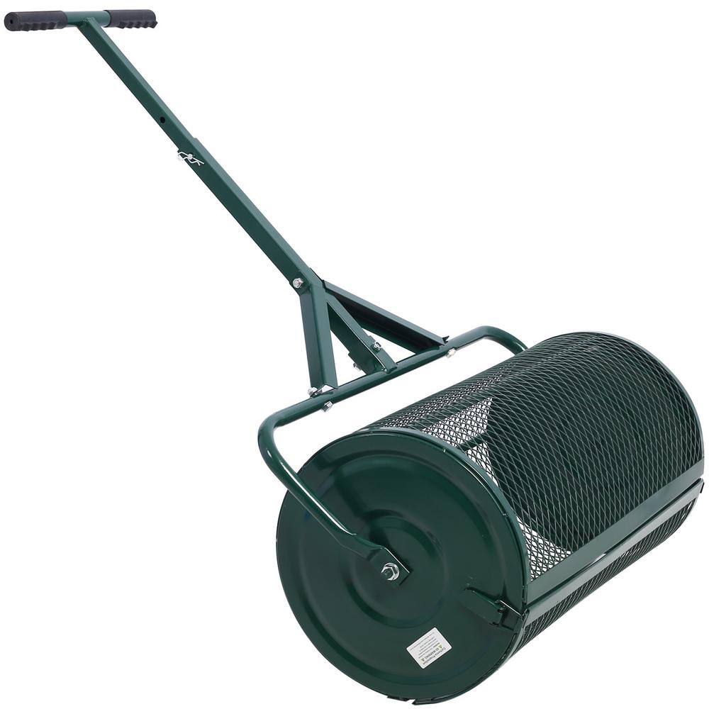 Amucolo 24 in. Peat Moss Spreader Compost Spreader Metal Mesh T Shaped Handle for Planting Seeding YeaD-CYD0-1WVX